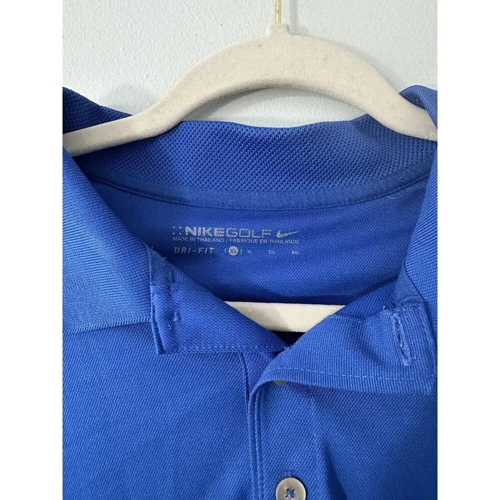 Nike Golf Polo Shirt Mens Adult Size XL Blue Dri Fit Knit
